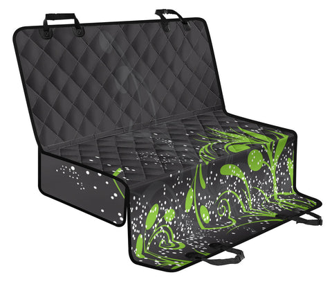 Image of Green Floral Abstract Art Car Seat Covers, Backseat Pet Protectors, Nature