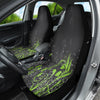 Abstract Floral Green Car Seat Covers, Artistic Front Seat Protectors,
