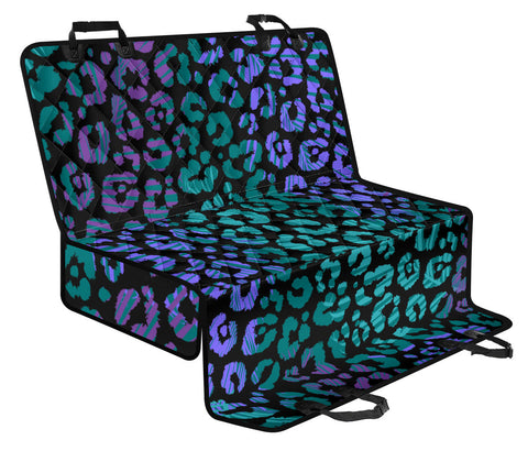Image of Exotic Green Blue Leopard Print - Animal Art Car Seat Covers, Backseat Pet Protector, Unique Car Accessories