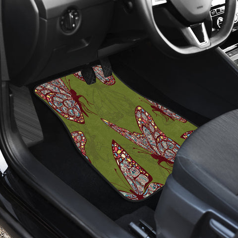 Image of Green Butterflies boho hippie bohemian Car Mats Back/Front, Floor Mats Set, Car