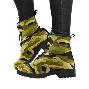 Camo Boots, Vegan Leather Women's Boots, Leather Boots Women, Cosmos