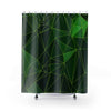 Green Geometric Shape Shower Curtains, Water Proof Bath Decor | Spa | Bathroom