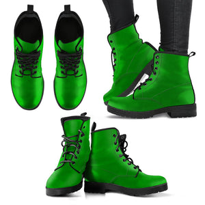Vibrant Green Boots: Women's Vegan Leather Boots, Women's Winter Boots,