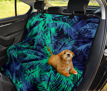 Green Leaves & Floral Car Seat Covers, Nature Inspired Backseat Pet Protectors, Abstract Art Car Accessories