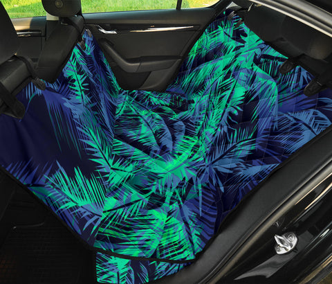 Image of Green Leaves & Floral Car Seat Covers, Nature Inspired Backseat Pet Protectors,