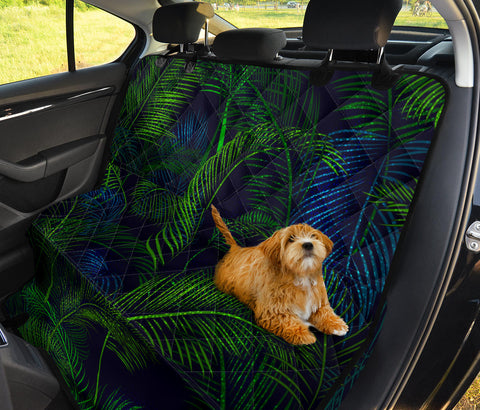 Image of Natural Green Leaves Floral Design Car Seat Covers, Abstract Art Backseat Pet