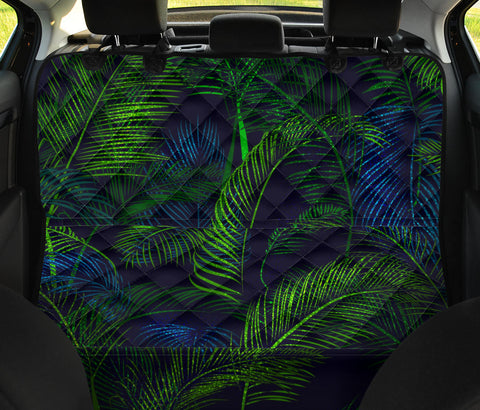 Image of Natural Green Leaves Floral Design Car Seat Covers, Abstract Art Backseat Pet