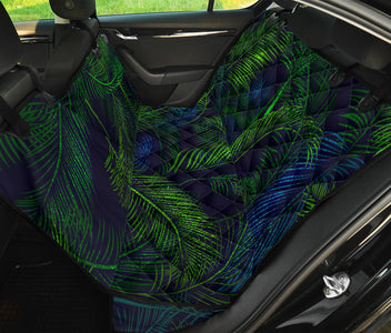 Natural Green Leaves Floral Design Car Seat Covers, Abstract Art Backseat Pet
