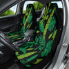 Green Floral Car Seat Covers, Nature,Inspired Front Protectors, 2pc Vehicle