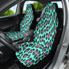 Green Leopard Tiger Skin Pattern Car Seat Covers, Jungle Inspired Front Seat