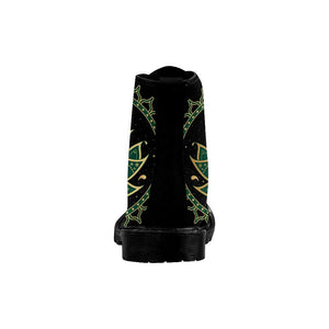 Green Lotus Womens Boots,Comfortable Boots,Decor Womens Boots,Combat Boots Rain Boots,Hippie,Combat