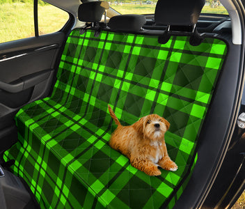 Green Plaid Pattern Car Backseat Covers, Abstract Art Inspired Seat Protectors,