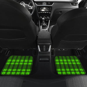 Green Plaid Car Mats Back/Front, Floor Mats Set, Car Accessories