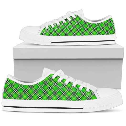 Image of Green Plaid Low Tops Sneaker, Streetwear, Spiritual, Hippie, Canvas Shoes, Multi Colored, High Quality,Handmade Crafted, Boho,