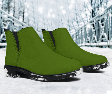 Image of Green Suede Handmade Boots,Biker Boots,Vegan Leather,Fashion Boots,Women's Boots,Leather Boots Women,Rain Boots,Handmade Boots