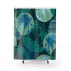 Green Tropical Retro Multicolored Shower Curtains, Water Proof Bath Decor | Spa