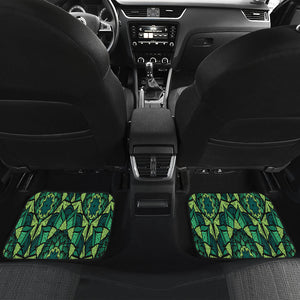 Green mandalas Car Mats Back/Front, Floor Mats Set, Car Accessories