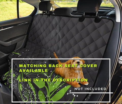 Image of Abstract Floral Green Car Seat Covers, Artistic Front Seat Protectors,