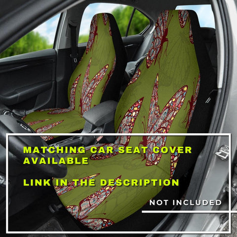 Image of Green Butterflies boho hippie bohemian Car Mats Back/Front, Floor Mats Set, Car