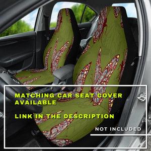Green Bohemian Butterflies Car Seat Covers, Abstract Art Backseat Pet