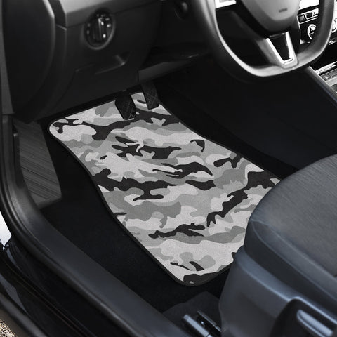 Grey Camouflage camo Car Mats Back/Front, Floor Mats Set, Car Accessories