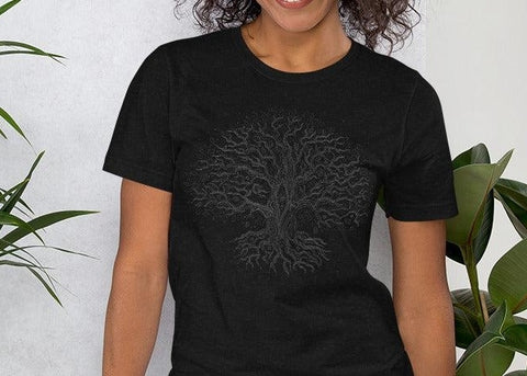 Image of Grey Tree Of Life Unisex T,Shirt, Mens, Womens, Short Sleeve Shirt, Graphic Tee,
