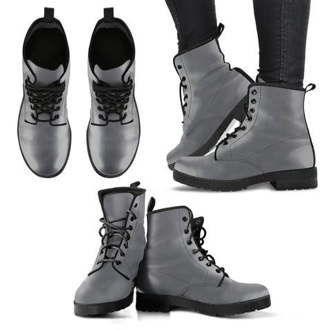Image of Sophisticated Grey Boots: Women's Vegan Leather Boots, Women's Winter Boots,