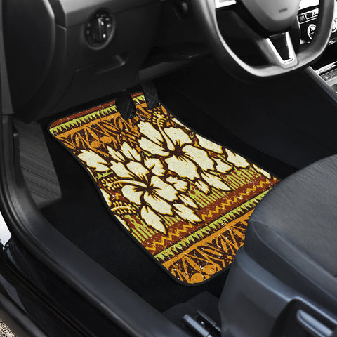 Image of Hawaiian hibiscus Floral flowers Car Mats Back/Front, Floor Mats Set, Car