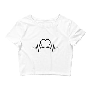 Heart Beat Line Women’S Crop Tee, Fashion Style Cute crop top, casual outfit,