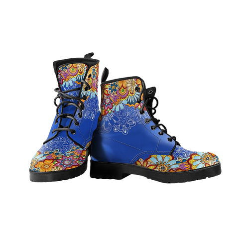 Image of Henna Inspired, Handcrafted Vegan Leather Women's Boots, Stylish Winter and Rain