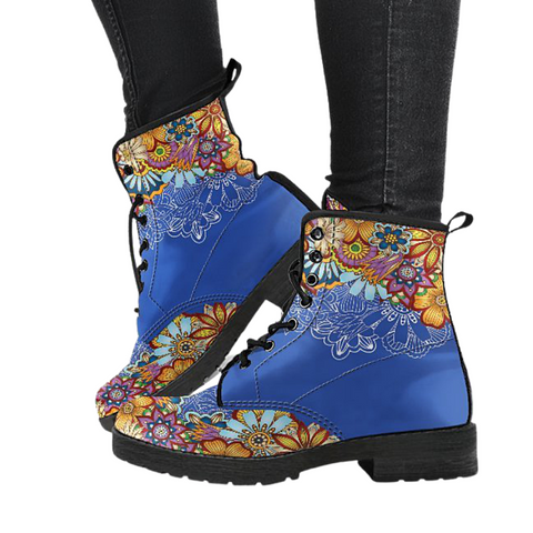 Image of Henna Inspired, Handcrafted Vegan Leather Women's Boots, Stylish Winter and Rain