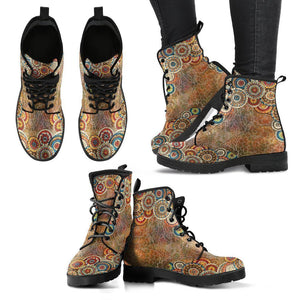 Classic Henna, Women's Vegan Leather Boots, Handcrafted Winter, Rain and Combat