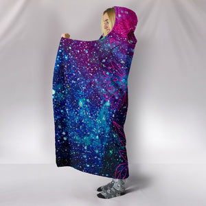Hidden Women In Galaxy,Vibrant Pattern Blanket,Sherpa Blanket,Bright Colorful, Hooded blanket,Blanket with Hood,Soft Blanket,Hippie Hooded