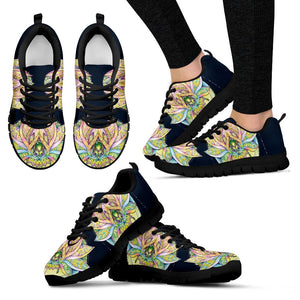 Hippie Colorful Lotus Mandala Athletic Sneakers,Kicks Sports Wear, Kids Shoes,Custom Shoes, Shoes Womens,Low Top Shoes,Top Shoes