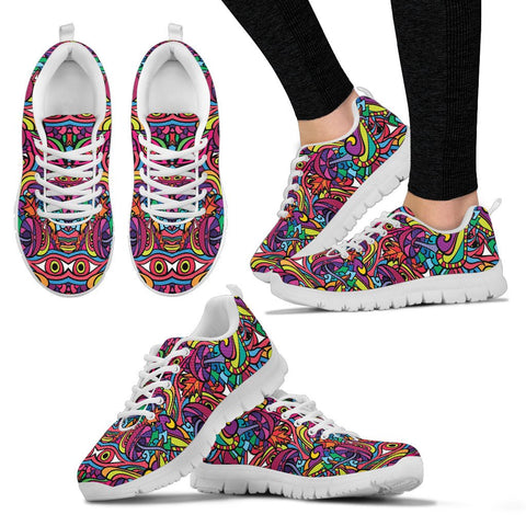 Image of Hippie Colorful Psychedelic Athletic Sneakers,Kicks Sports Wear, Kids Shoes,Custom Shoes, Shoes Womens,Low Top Shoes,Top Shoes,Running Shoes