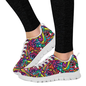 Hippie Colorful Psychedelic Athletic Sneakers,Kicks Sports Wear, Kids Shoes,Custom Shoes, Shoes Womens,Low Top Shoes,Top Shoes,Running Shoes