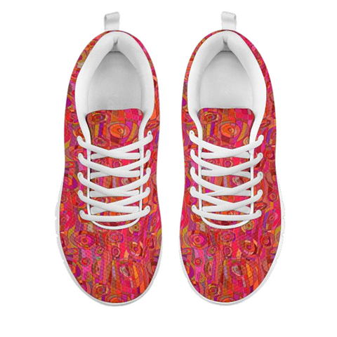 Image of Hippie Colorful Red Athletic Sneakers,Kicks Sports Wear, Kids Shoes, Custom Shoes, Shoes Womens, Low Top Shoes, Top Shoes,Running Shoes