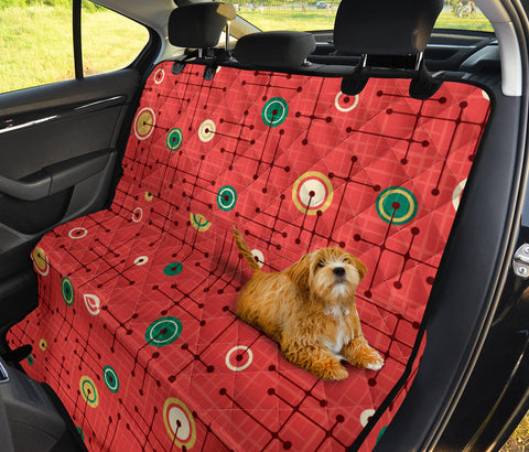 Image of Holiday Inspired Red & Green Retro Pattern Car Seat Covers, Backseat Pet