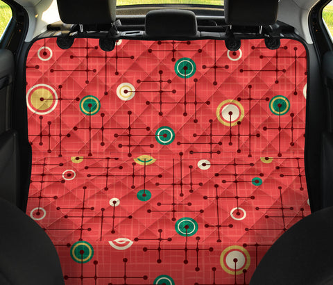 Image of Holiday Inspired Red & Green Retro Pattern Car Seat Covers, Backseat Pet