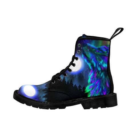 Image of Howling Wolf Spirit Colorful Womens Boots Comfortable Boots,Decor Womens Boots,Combat Boots Rain Boots
