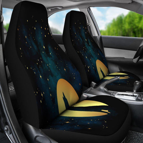 Image of Howling Wolf Starry Night Car Seat Covers, Car Seat Covers,Car Seat Covers Pair,Car Seat Protector,Car Accessory,Front Seat Covers