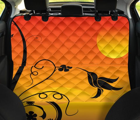 Image of Hummingbird and Floral Design Car Seat Covers, Abstract Art Backseat Pet