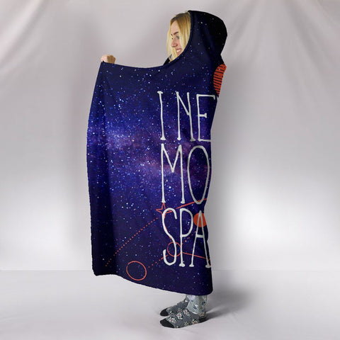 Image of I Need More Space Astronaut Galaxy Hooded blanket,Blanket with Hood,Soft Blanket,Hippie Hooded Colorful Throw,Vibrant Pattern Blanket,Sherpa