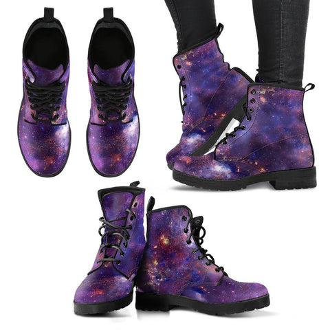 Image of Leather Galaxy Women's Leather Boots , Vegan, Ankle, Lace,Up, Handcrafted,