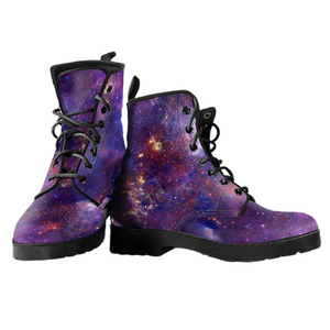 Leather Galaxy Women's Leather Boots , Vegan, Ankle, Lace,Up, Handcrafted,