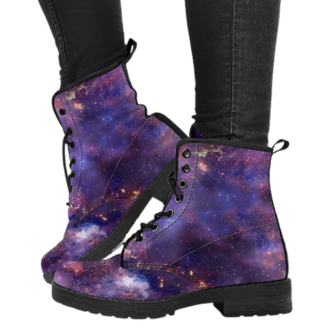 Image of Leather Galaxy Women's Leather Boots , Vegan, Ankle, Lace,Up, Handcrafted,