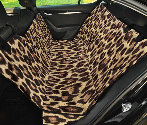 Image of Leopard, Cheetah & Tiger Animal Print Car Seat Covers, Abstract Art Backseat Pet Protectors, Wild Car Accessories