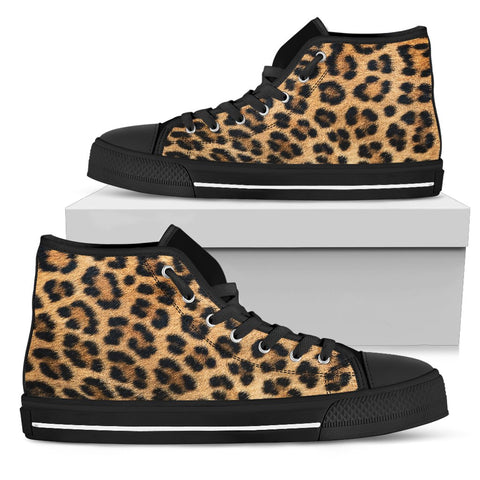 Image of Leopard Print All Star Custom Shoes,Womens High Top,Bright Colorful,Mandala shoes,Fashion Shoes,Casual Shoes,High Top Shoes,High Top Shoes