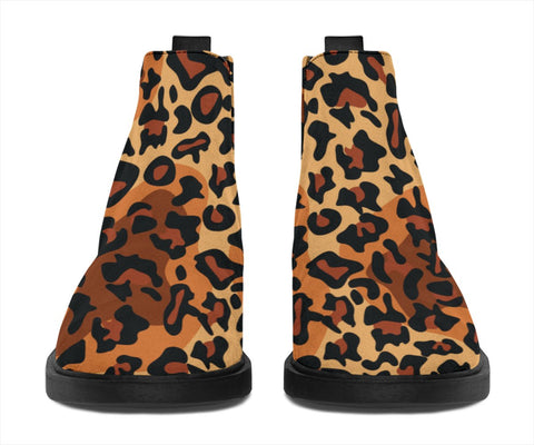 Image of Leopard Print Suede Handmade Boots,Biker Boots,Vegan Leather,Rain Boot,Women's Ankle BootsFashion Boots,Women's Boots,Leather Boots Women