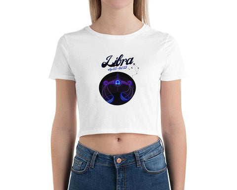 Image of Libra Zodiac Women’S Crop Tee, Fashion Style Cute crop top, casual outfit, Crop